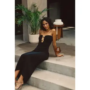 Rayne Black Embellished Maxi Dress