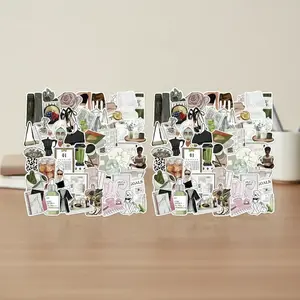 Cute Urban Stickers Bundle, 100pcs Multi-Color PVC Adhesive Paper for Cup, Phone, Notebook, Planner, Luggage DIY Wall Decals