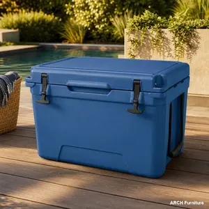 65QT Blue Insulated Ice Retention Outdoor Cooler - Large Capacity Fish Ice Chest Box, Long Cold Hold Outdoor Camping Supplies, 2022 Popular ARCH Kitchen Essential