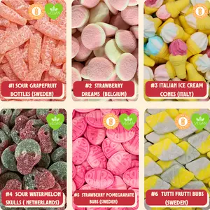 Stock Boy Build-A-Bag - 3LB - European Candy Mix with Sour Gummy Worms & Bonbon - Live Packaging Available on TikTok - Sweden Origin
