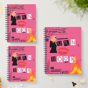 Burn Book Journal - Spiral Binding with "BURN" Design and Pink Color, Ideal for Writing and Creative Expression