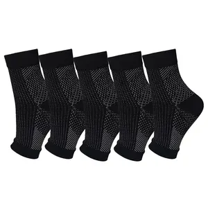 5 Pairs Unisex Ankle Compression Socks, Elastic Knitted Sports Ankle Support, Running Hiking Ankle Socks, Suitable for Fitness Yoga Basketball Football Rock Climbing, Man