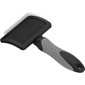 Professional Animal Slicker Pet Brush for Dogs & Cats (#858476) - Dog Slicker Brush - Pet Brush to Groom Dogs - Pet Hair Brush - Black & Gray