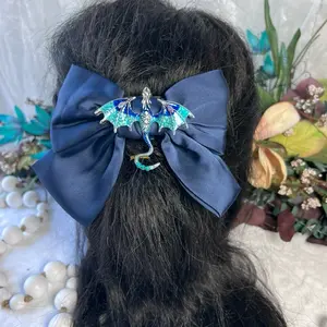 Dragon inspired large satin hair bows