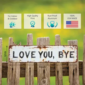 1PC, Aluminum -16, "Love You Goodbye" Vintage Metal Sign, 16*4inch "Love You, Goodbye" Decorative Sign, Modern Love Theme Wall Art, Multi-functional Home Decoration Suitable for Entrance, Corridor, Room, Wedding Arrangement, Creative Road Sign Signage Yar