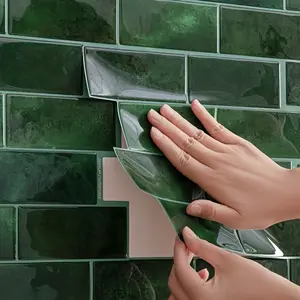 10 pieces self-adhesive 3D wall sticker - Modern stripe plastic high quality & moisture-proof, irregular shape horizontal design, suitable for living, kitchen, bathroom decoration, easy to tear and paste, 12x12 inches, modern style, back glue type