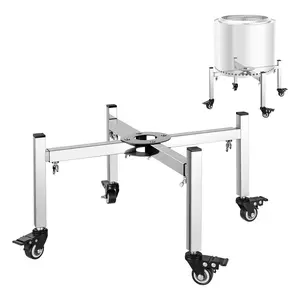 VEVOR Stainless Steel Fire Pit Stand, 15-27 inch Adjustable Stretch with 4 Casters, Portable Outdoor Firepit Accessory for Solo Stove Bonfire Ranger Yukon & Other Firepits, Portable Fire Pit, Outdoor Fire Pit