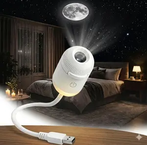 USB Galaxy Projector Night Light, 2-in-1 Starry Sky Projector Night Light with 12 Projection Films, Adjustable Brightness 360° Rotation, Star Ceiling Light for Bedroom, Car Roof Star Lights for Kids Adults