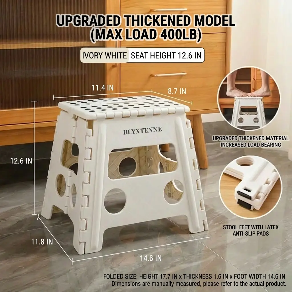 13 Inch Folding Step Stool Max load 400 lbs Chair , Plastic Stools for Adults 13 Inch Folding Step Stool Max load 400 lbs Chair , Plastic Stools for Adults