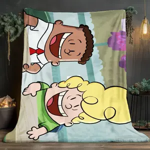 Captain Underpants Cartoon Theme Soft and comfortable home blankets, small throw blankets, nap blankets, perfect Christmas gifts for friends and besties. Super soft heat-pressed blankets. Y251211015