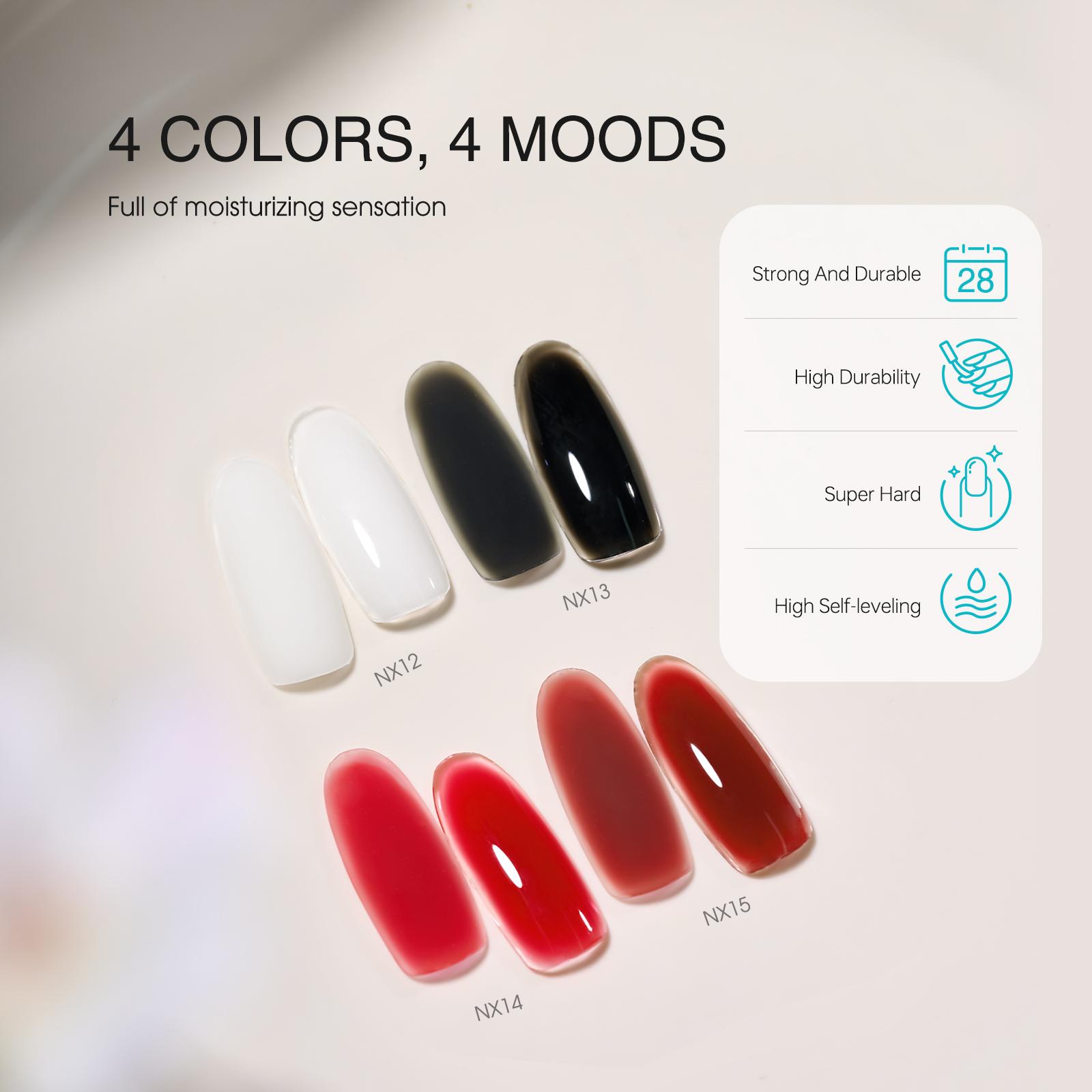 TRICOLOR FISH Builder Nail Gel 35g Jelly Nude Pink Hard Gel for Nails Extension Glossy Durable Long Lasting Salon-Quality Results