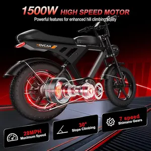 【DealsforYouDays】Movcan V30 Adult Mountain Ebike, Full Suspension Off-Road Electric Bicycle with 20"x4" Fat Tires, 1500W Peak, 48V 15.6Ah Removable Battery, 7-Speed, UL 2849 Certified