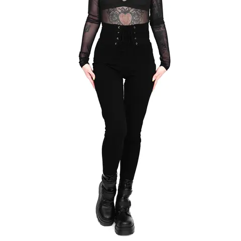 Women's High Waisted Lace-Up Stretch Leggings, Comfy Modal Bottoms with Adjustable Fit