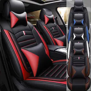 Universal Full Set Car Seat Cover Leather 5 Seats Full Set Front Rear Back Cover