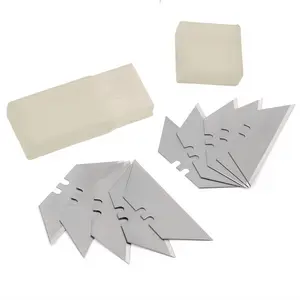 Utility Knife Blades Ten Pack - Box Cutter Blades Refills - 10 Heavy Duty SK5 High Carbon Steel Utility Razor Blade Replacement in Convenient Storage Box - Standard Size - Fits Most Cutters & Knives
