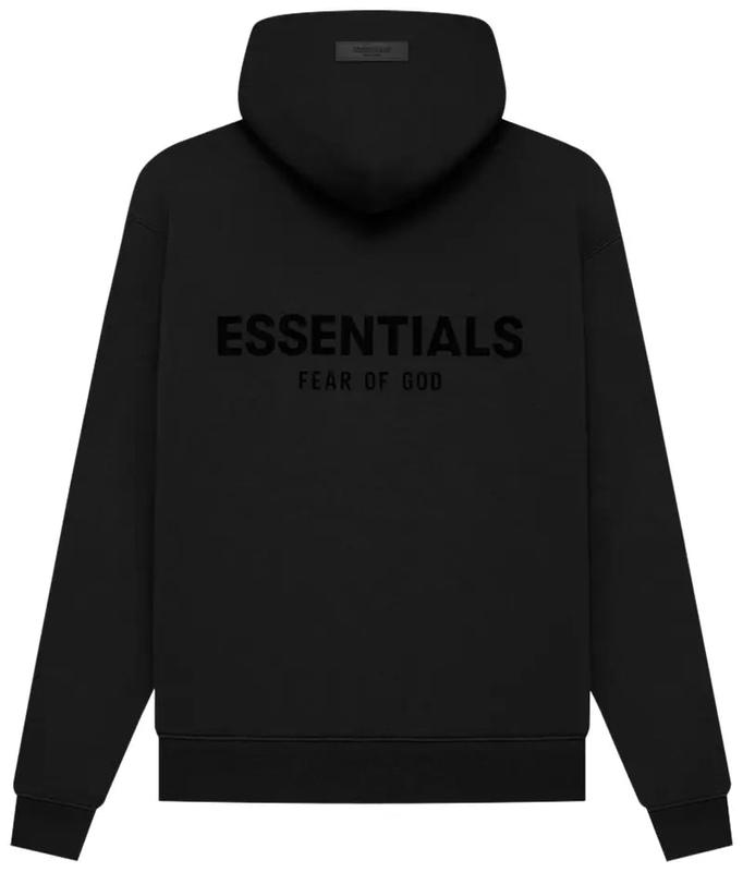 Fear of God Essentials Fleece Hoodie Stretch Limo Black Over Sized Fit