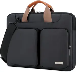 360° Protective Laptop Shoulder Bag, 15-15.6 inch Laptop Sleeve Case for Acer HP Lenovo Dell ASUS Laptop, Acer Aspire, HP Pavilion, Dell Inspiron, Lenovo IdeaPad,ASUS ZenBook Computer Bag, Black Tablet Cover