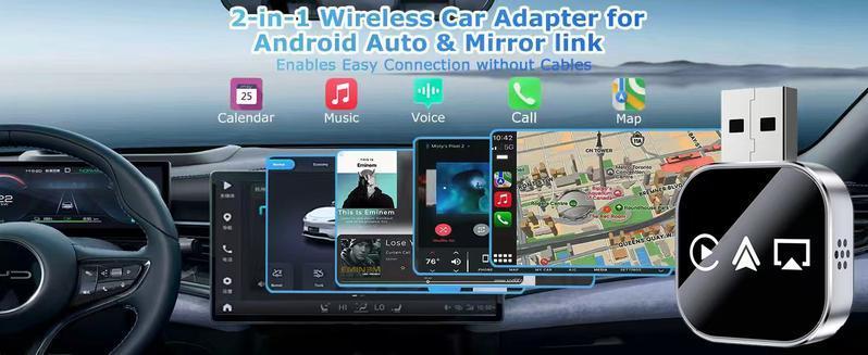 USB Wireless CarPlay Dongle Convert Wired to Wireless for Apple CarPlay - Plug-and-Play Screen Mirroring Adapter for Seamless Connectivity