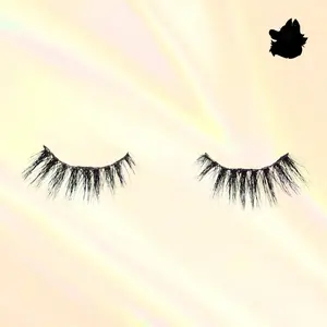 Beauty 16mm Light Wisp Cateye Magnetic Lash Natural Fluffy Eyelashes Extensions in Mirrored Compact Rose Gold Case with Free Spoolie Makeup Cosmetic