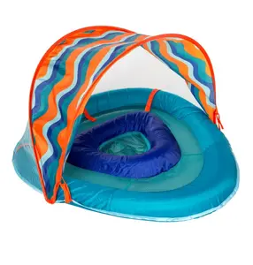 Aqua SwimSchool Grow-with-Me BabyBoat Pool Float for Infants 6-24 Months, Blue
