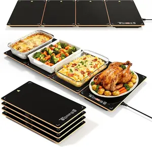 Electric Warming Tray for Parties Buffet, 4-in-1 Food Warmer with Precise Temp Control & Timer, 35"x15" Modular Buffet Warming Plate for Catering & Family Gatherings