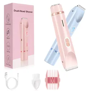 Women's Dual-Head Electric Hair Trimmer - USB Rechargeable Bikini and Facial Shaver for Body, Arms, and Thighs | Great Holiday Gift, New Year's Gift | Stylish and Portable Multifunctional Hair Trimmer