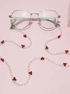 Cherry Decor Beaded Glasses Chain, Cute Glasses Holder Strap, Fashion Eyewear Accessories for Women & Girls