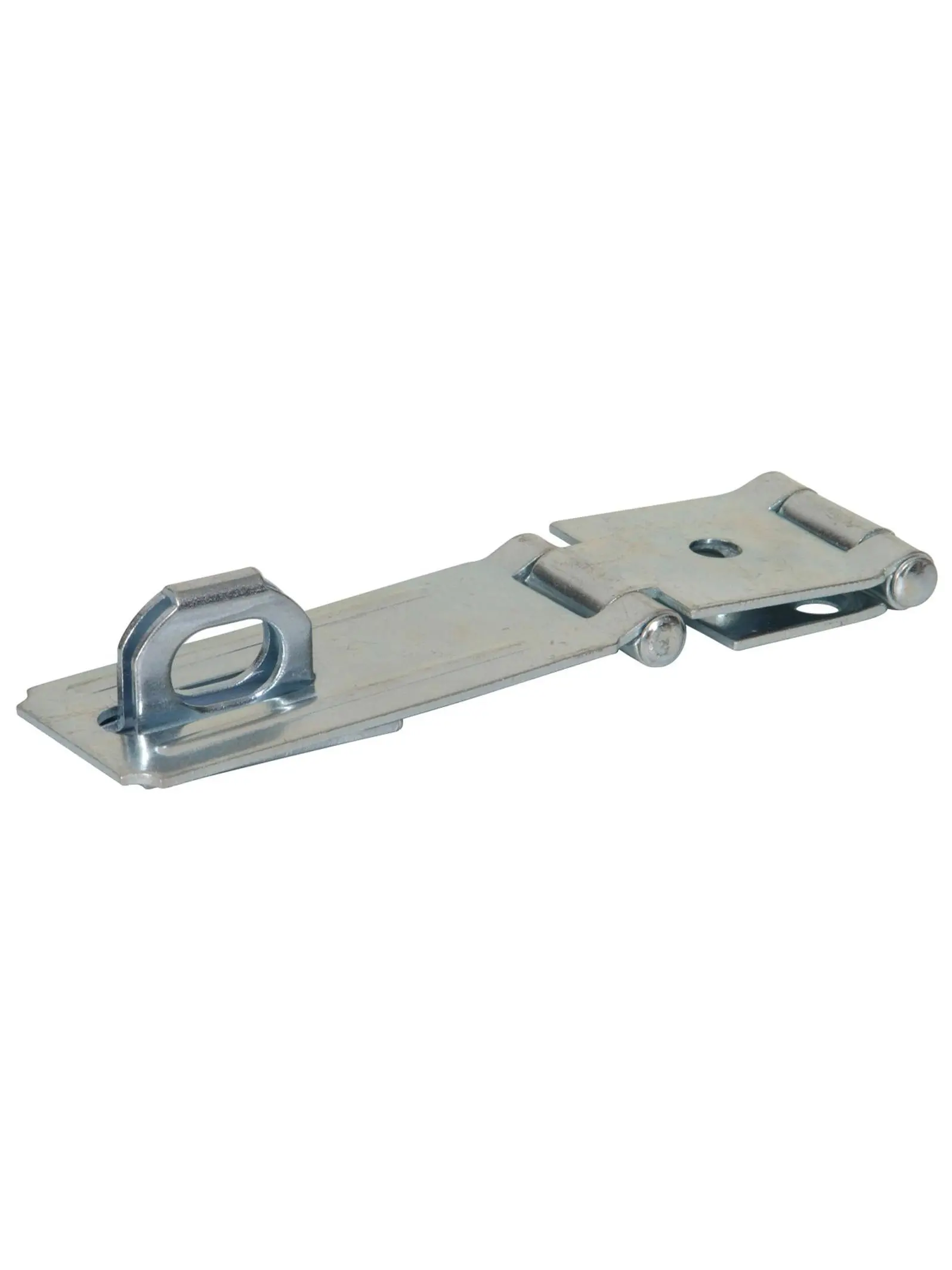 3.5 in Carded Zinc Double Lock Safety Hasp Hinges, Steel Construction, Concealed Screws, Reinforced Corners
