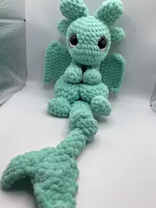 Hand Crocheted Teal Dragon Snuggler