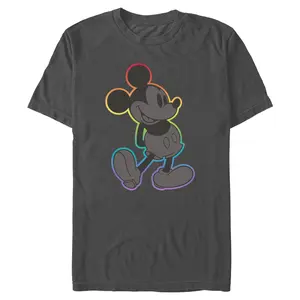 Mens Mickey & Friends Rainbow Outline Mickey T Shirt