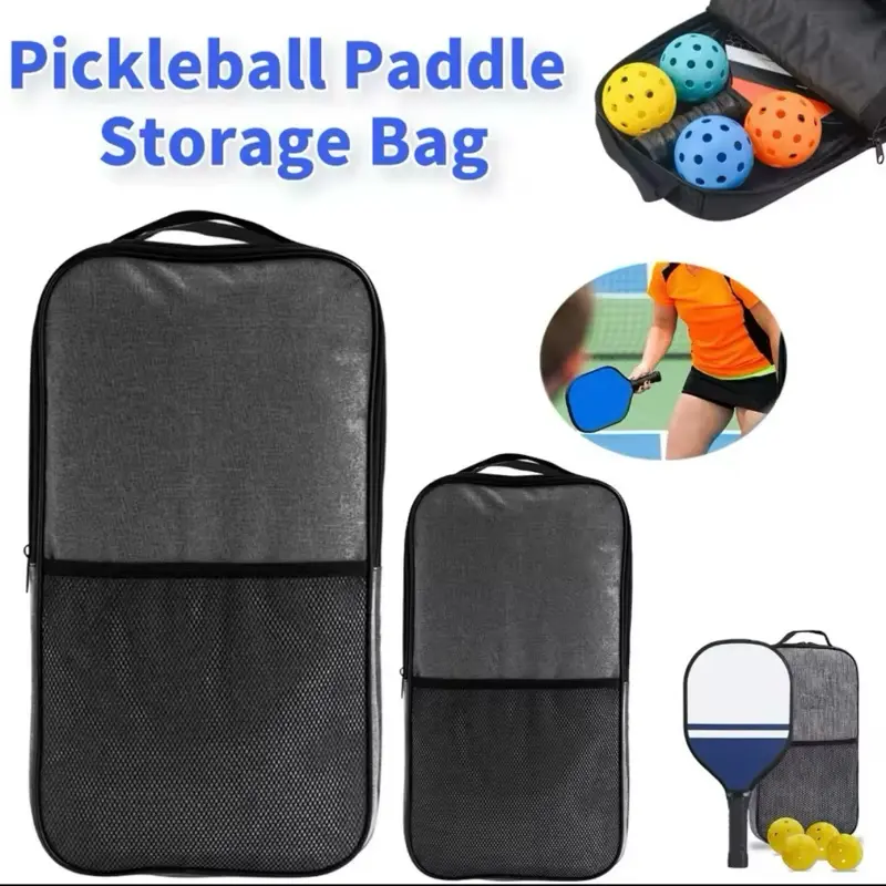 Pickleball Paddle Storage Bag Waterproof Portable Bag for Rackets with 4 Balls and Racquet Cover