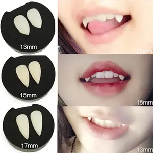 1Pairs 4 Size Vampire Teeth Horror Halloween Costume Props Fangs Dentures Props Cosplay Masquerade Party Decoration Fake Teeth