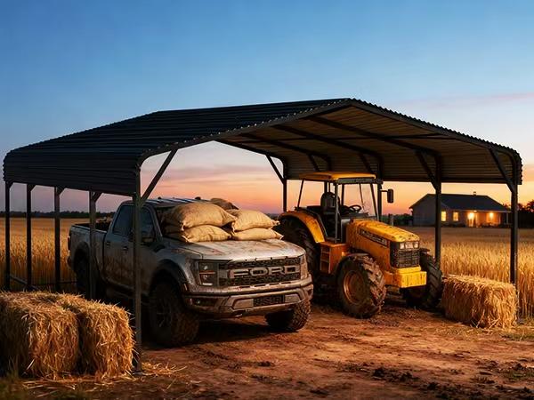 MNLR 20x20 FT Steel Carport, Galvanized Metal Car Shelter for Cars, Trucks, Boats and Tractors