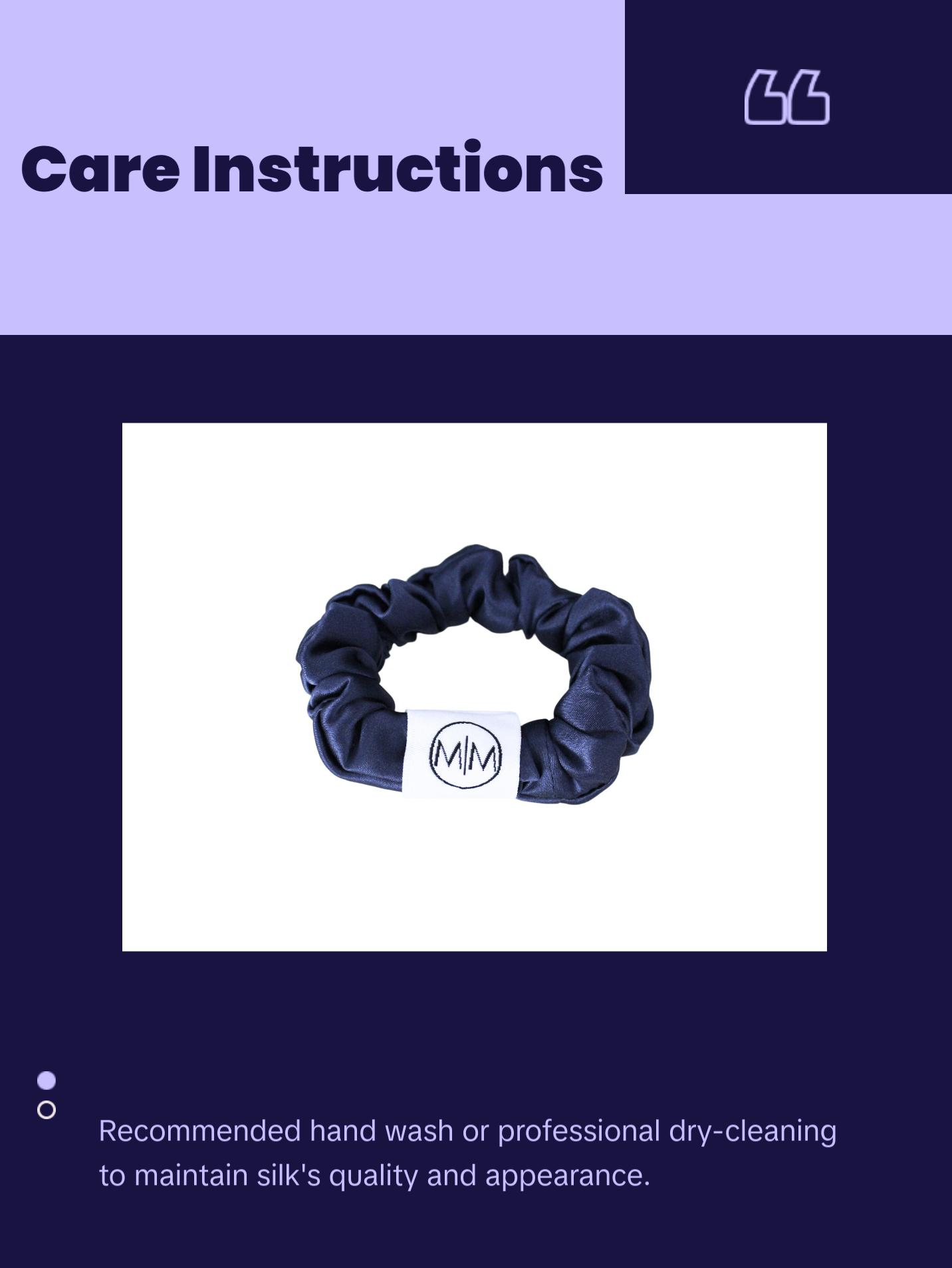 100% Pure Silk Hair Scrunchie- Skinny 1.5CM