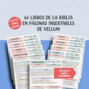 66 Libros de la Biblia en Páginas Insertables de Vellum