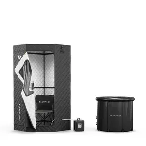 Recovery Bundle Core: SAUNABOX SmartSteam Kit Steam Sauna + PlungeBox Portable Cold Plunge