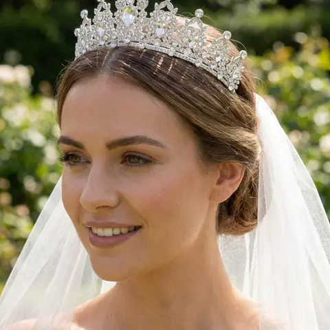 Women's Elegant Rhinestone Crown, Exquisite Trendy Bridal Crown, Chic Gorgeous Hair Accessories, Bridal Accessory, Elegant Crown Design for Wedding Party Decor Tiara