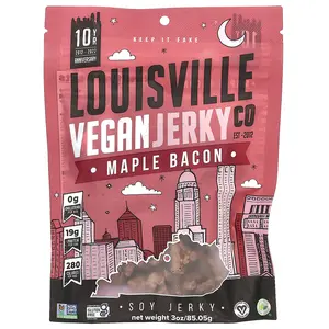 Louisville Vegan Jerky Co Soy Jerky, Maple Bacon, 3 oz (85.05 g)