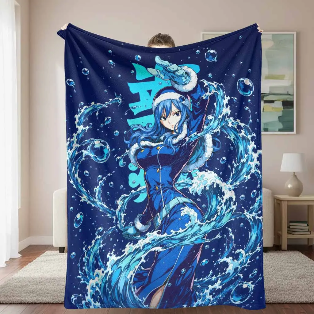 Fantasy Water Mage Flannel Blanket Anime Water Element Pattern Plush Warm Soft Lightweight Cozy Throw Perfect for Sofa Couch Bedroom Living Room Birthday Holiday Gifts Home Decor Aesthetic Bedspreads Blanket