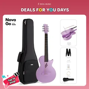【Play Anywhere】Enya Nova Go Travel Guitar Carbon Fiber Guitar 1/2 Size Acoustic Lightweight Waterproof One-Piece Body for Beginners & Adults Outdoor Adventures Camping Beach acoustic guitar #Summervibes