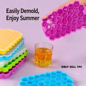 Honeycomb Silicone Ice Cube Tray, Food Grade Covered Ice Mold, Home Freezer Quick Freeze, Cocktail Whiskey Ice Maker