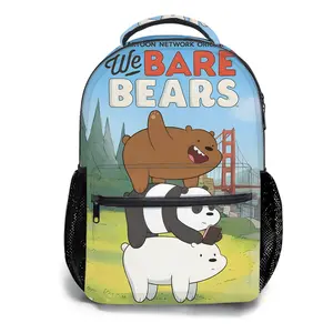 We-Bare-Bears-Backpacks for Girls, Cute School Backpack for Girls Boys, Aesthetic Bookbag for Teens, Lightweight Classic Backpack for Travel, Work, Picnic A-95