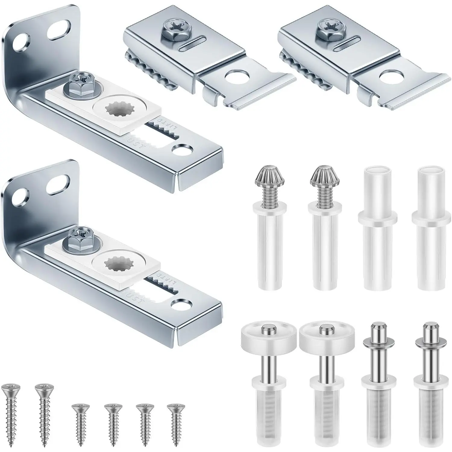 Bifold Closet Door Hardware Kit 2 Pack with Top/Bottom Bracket Guide Wheel & Pivot Folding Door Hardware Replacement Fits 7/8" to 1" Bifold Door Track