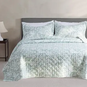 Kasentex Floral Quilt Set - Reversible, Lightweight Bedspread Coverlet, Thin All-Season Bedding for Spring, Summer, Bedroom Decor Ideas