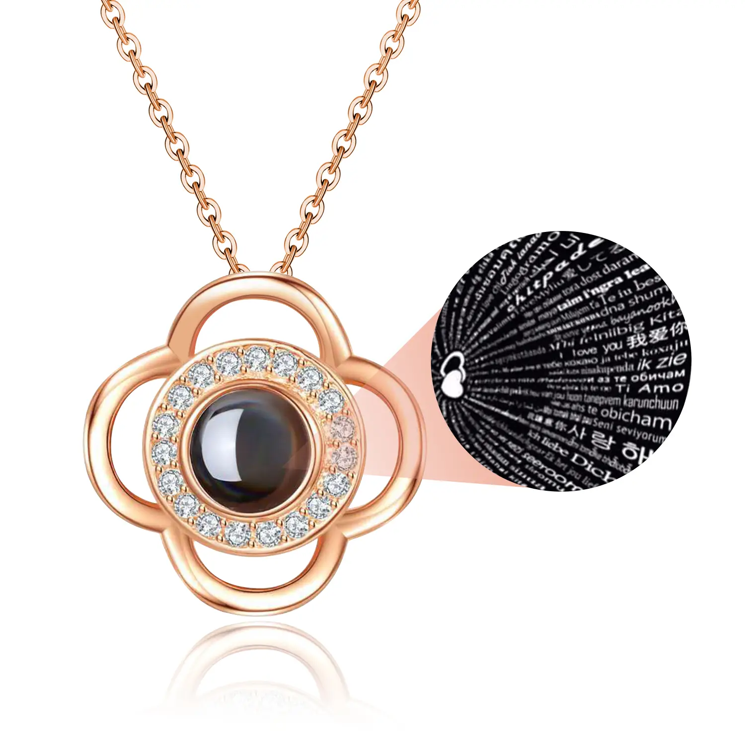 Lucky Grass Rhinestone Pendant Necklace for Women Girls, Anniversary Birthday Christmas Gifts for Mohter Girlfriend Wife Grandma