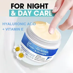 1.69oz Retinol Cream For Face Night And Day, Skin Cream With Retinol Collagen Face Cream, Vitamin C Moisturizer, Retinol Moisturizer For Face Skin Care
