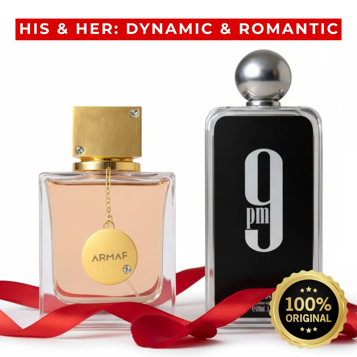 Club De Nuit Women 3.5oz & Afnan 9PM Men 3.4oz – His & Hers Eau de Parfum Amber Vanilla Floral Fruity Perfume Duo