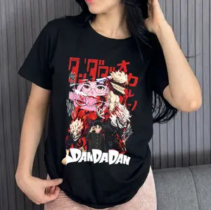 Dan Da Dan Tee, Momo Ayase, Ken "Okarun" Takakura Anime Unisex 100% Cotton T-shirt, Loose Fit