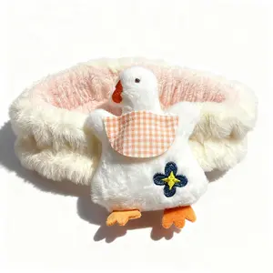Rumilife Cute Plush Cartoon Headband Soft Elastic Hair Band for Face Washing Makeup and Skincare with Adorable Duck Design
