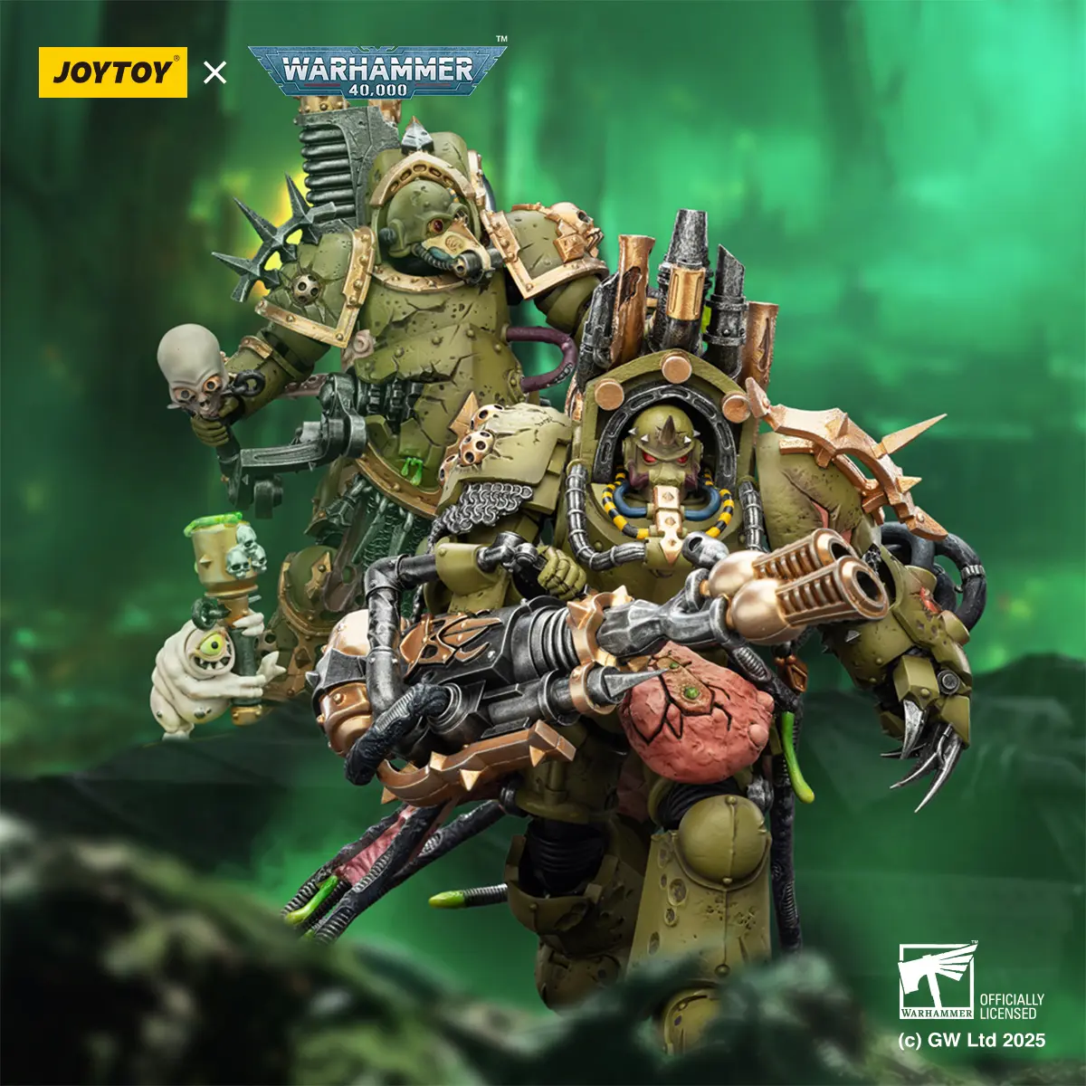 JOYTOY Warhammer 40k 1/18 Action Figures Death Guard Foul Blightspawn Death Guard Lord of Virulence